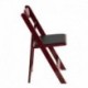 MFO Mahogany Wood Folding Chair with Vinyl Padded Seat