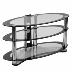 MFO Stanford Collection Two-Tone Glass TV Stand with Shelves and Chrome Tubing