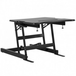 MFO Princeton 22"W Black Sit / Stand Height Adjustable Ergonomic Desk with Height Lock Feature