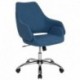 MFO Venice Collection Mid-Back Chair in Blue Fabric
