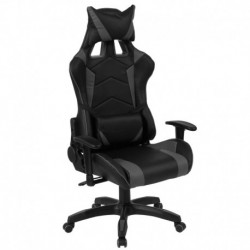 MFO Victor High Back Black & Gray Reclining Racing/Gaming Office Chair with Adjustable Lumbar Support