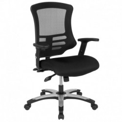 MFO High Back Black Mesh Multifunction Executive Swivel Ergonomic Chair, Foam Seat & Adj. Arms