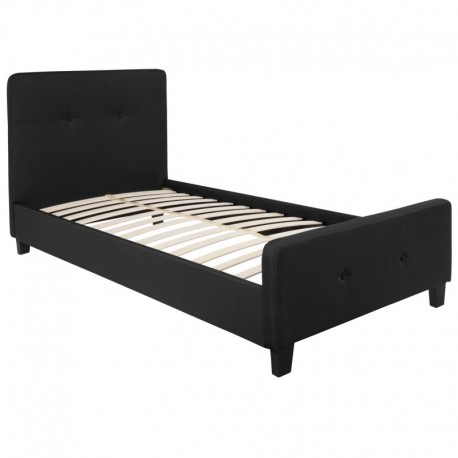 MFO Princeton Collection Twin Size Bed in Black Fabric