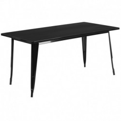MFO 31.5'' x 63'' Rectangular Black Metal Indoor-Outdoor Table