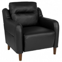 MFO Stanford Collection Bustle Back Arm Chair in Black Leather
