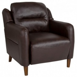 MFO Stanford Collection Bustle Back Arm Chair in Brown Leather