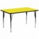 MFO 30''W x 72''L Rectangular Yellow HP Laminate Activity Table - Standard Height Adjustable Legs