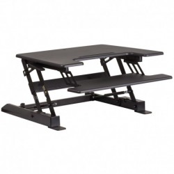 MFO 28.25''W Black Sit / Stand Height Adjustable Ergonomic Desk, Height Lock Feature & Keyboard Tray