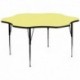 MFO 60'' Flower Yellow Thermal Laminate Activity Table - Standard Height Adjustable Legs