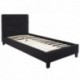 MFO Charlize Collection Twin Size Bed in Black Fabric
