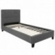 MFO Charlize Collection Twin Size Bed in Dark Gray Fabric