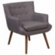 MFO Stanford Collection Gray Fabric Tufted Arm Chair