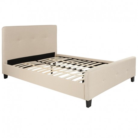 MFO Princeton Collection Full Size Bed in Beige Fabric