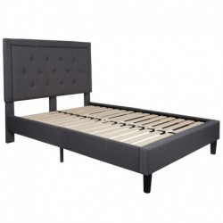 MFO Princeton Collection Full Size Bed in Dark Gray Fabric