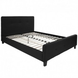 MFO Princeton Collection Queen Size Bed in Black Fabric