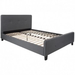 MFO Princeton Collection Queen Size Bed in Dark Gray Fabric