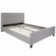MFO Princeton Collection Queen Size Bed in Light Gray Fabric