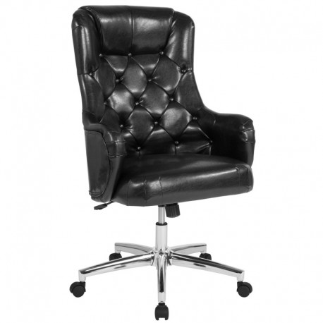 MFO Hugo Collection High Back Chair in Black Leather