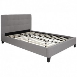 MFO Charlize Collection Full Size Bed in Light Gray Fabric