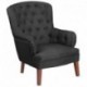 MFO Oxford Collection Black Fabric Tufted Arm Chair
