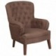 MFO Oxford Collection Brown Fabric Tufted Arm Chair