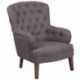 MFO Oxford Collection Gray Fabric Tufted Arm Chair