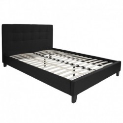 MFO Charlize Collection Queen Size Bed in Black Fabric