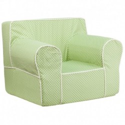 MFO Oversized Green Dot Kids Chair with White Piping