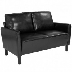 MFO Winston Collection Loveseat in Black Leather