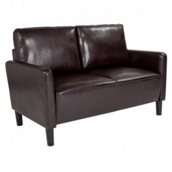 MFO Winston Collection Loveseat in Brown Leather