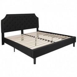 MFO Princeton Collection King Size Bed in Black Fabric