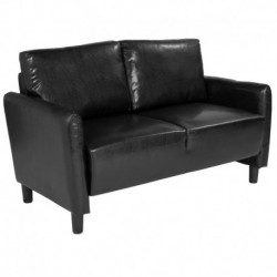 MFO Oxford Collection Loveseat in Black Leather