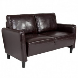 MFO Oxford Collection Loveseat in Brown Leather
