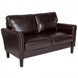 MFO Churchill Collection Loveseat in Brown Leather