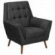 MFO Oxford Collection Contemporary Black Fabric Tufted Arm Chair