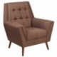MFO Oxford Collection Contemporary Brown Fabric Tufted Arm Chair