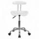 MFO Vibrant White and Chrome Computer Task Chair with Tractor Seat