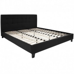 MFO Charlize Collection King Size Bed in Black Fabric