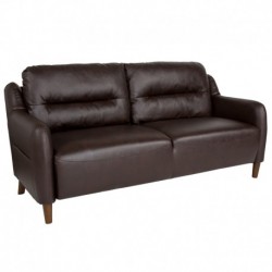 MFO Stanford Collection Bustle Back Sofa in Brown Leather