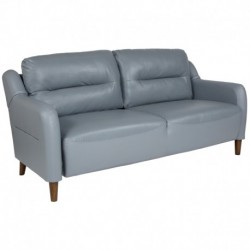 MFO Stanford Collection Bustle Back Sofa in Gray Leather