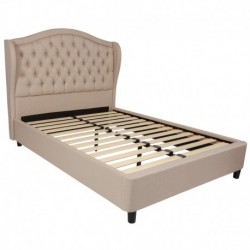 MFO Princeton Collection Full Size Bed in Beige Fabric