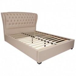 MFO Princeton Collection Queen Size Bed in Beige Fabric