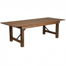 MFO Princeton Collection 8' x 40" Rectangular Antique Rustic Solid Pine Folding Farm Table