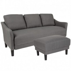 MFO Cruz Collection Sofa and Ottoman in Dark Gray Fabric