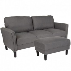 MFO Cruz Collection Sofa and Ottoman in Dark Gray Fabric